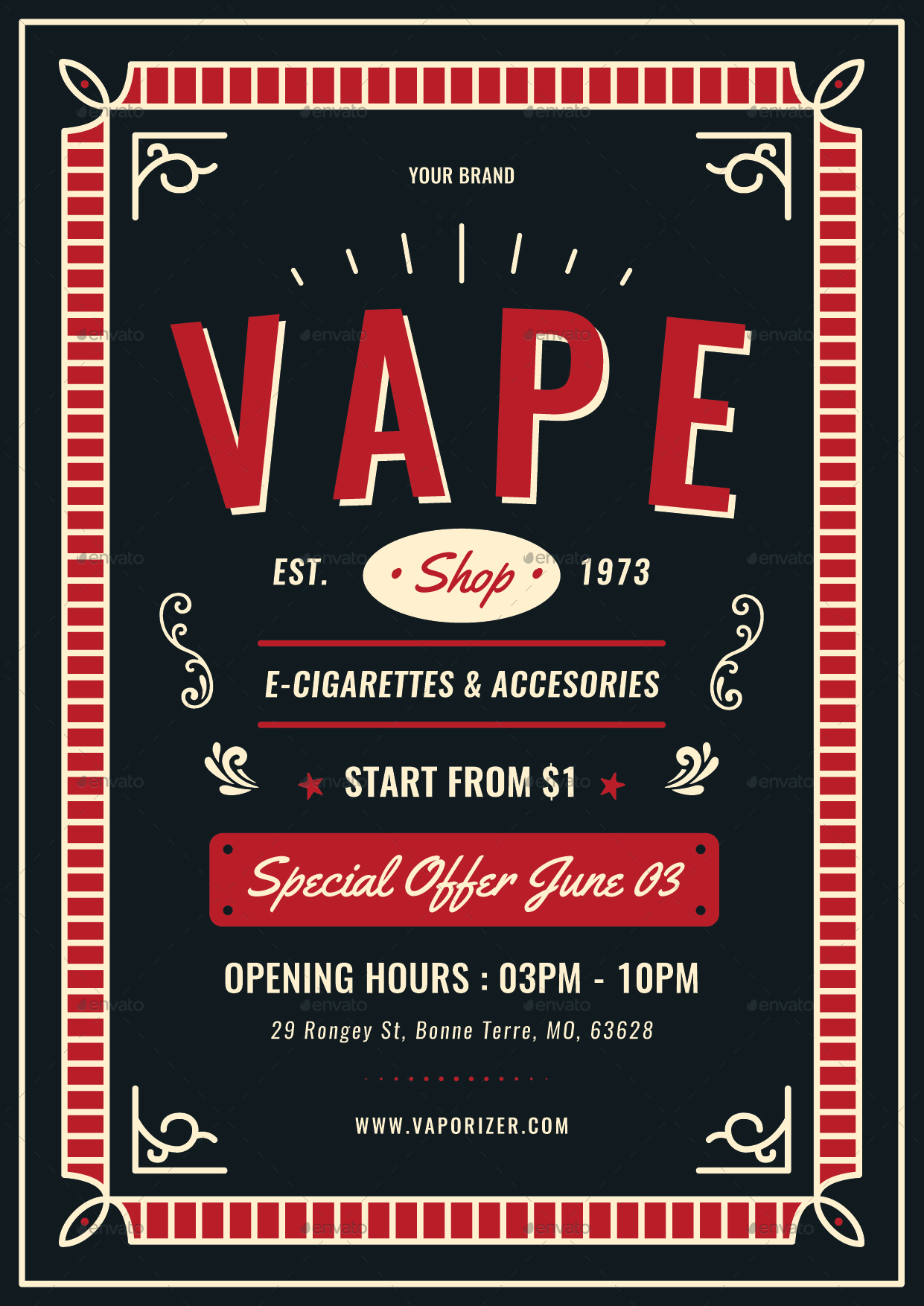 Vape Shop Flyer Menu, Print Templates GraphicRiver